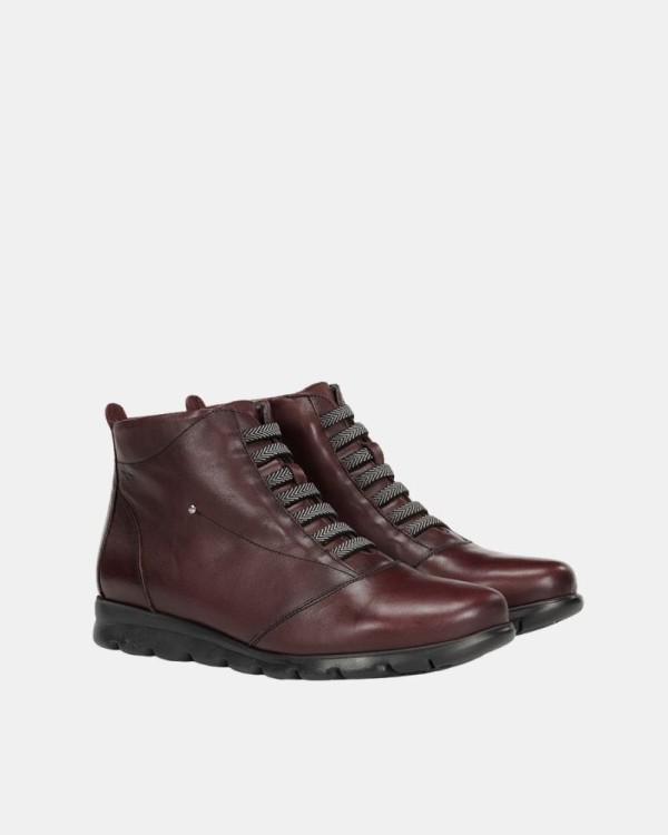 Botins baixos de mulher FLUCHOS Bordô F0356