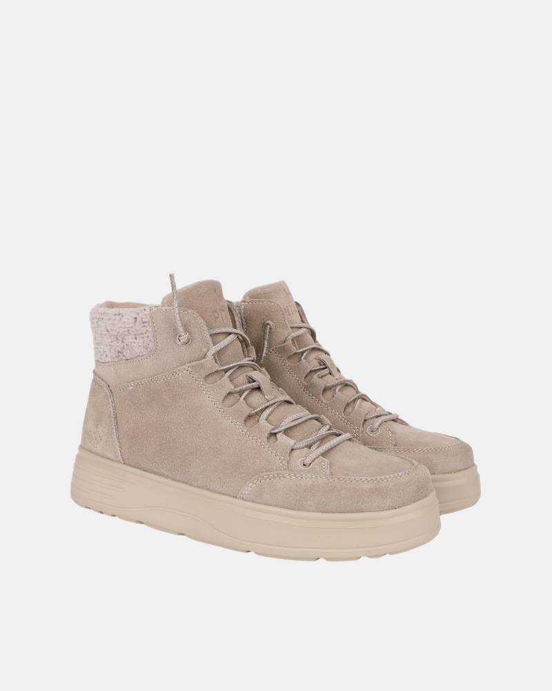 Botins Baixos Mulher Walkin Pitas Bege MANILA