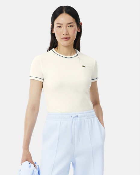 Camisetas Manga corta Mujer LACOSTE Beige TF5289