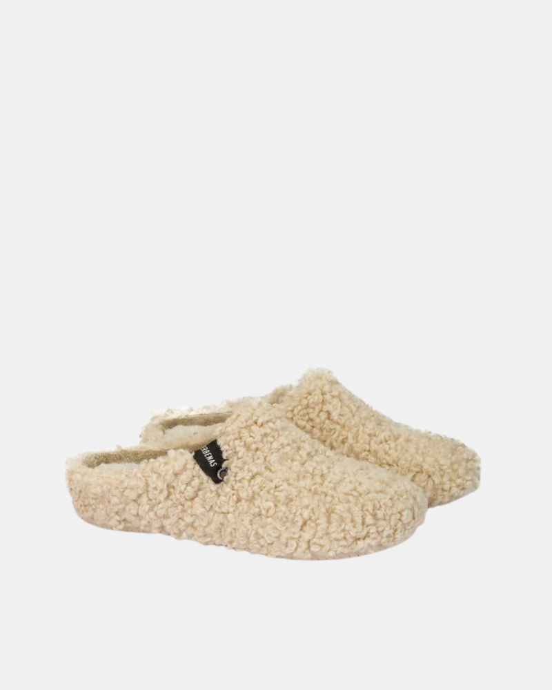 Zapatillas de casa Mujer Verbenas Beige YORK CURLY
