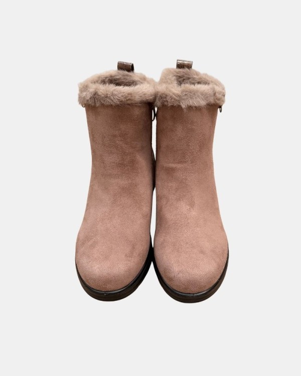 Botins baixos com pelo para mulher Amarpies Taupe 31052