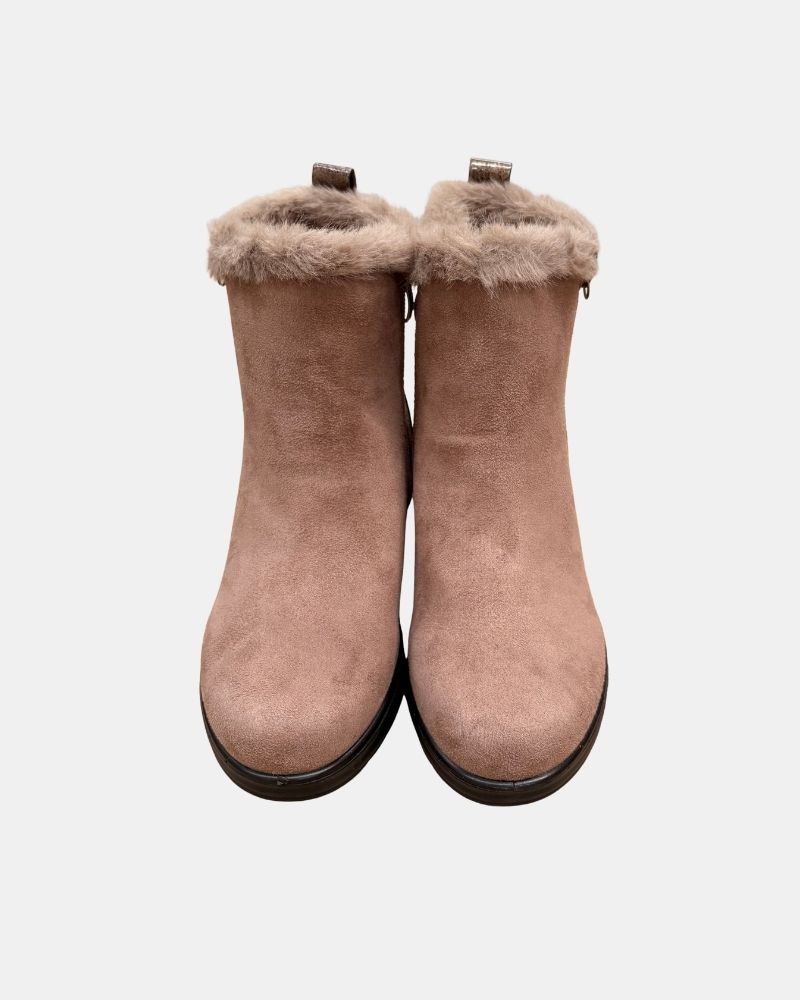 Botins baixos com pelo para mulher Amarpies Taupe 31052