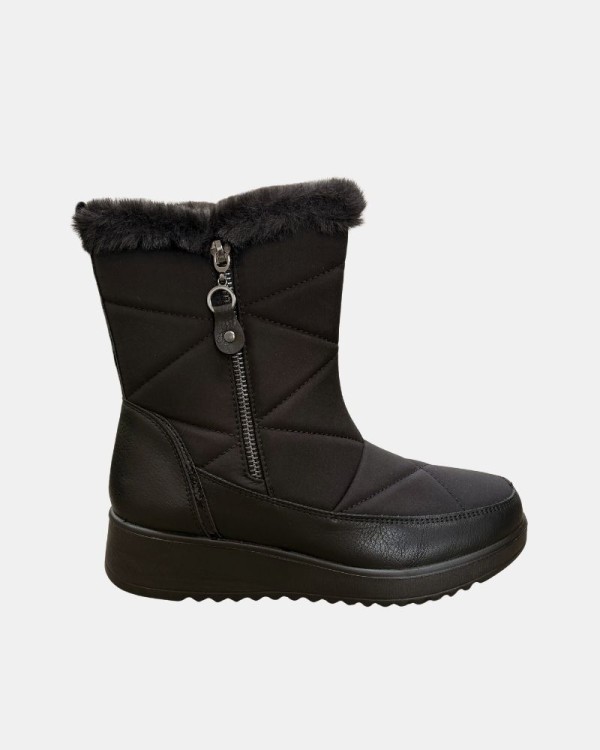 Botins de pelo baixos para mulher Amarpies pretos 31138