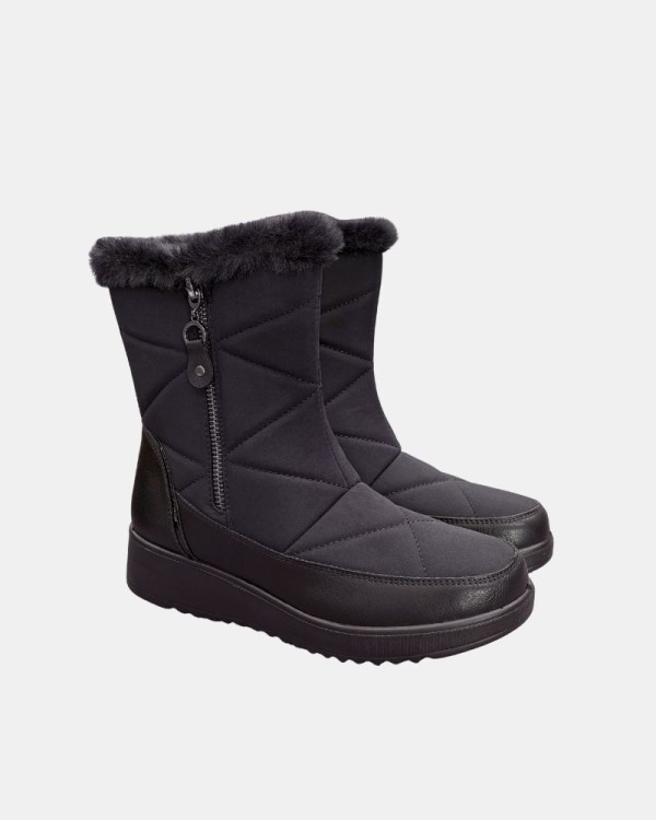 Botins de pelo baixos para mulher Amarpies pretos 31138