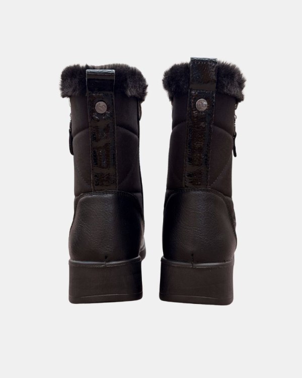 Botins de pelo baixos para mulher Amarpies pretos 31138