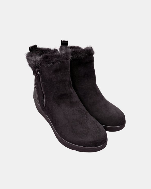 Botines De pelo Bajos Mujer Amarpies Negro 31052