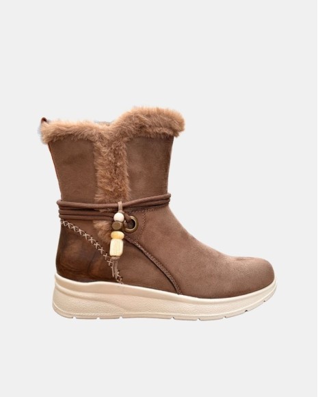 Botines De pelo Bajos Mujer Amarpies Taupe 31135