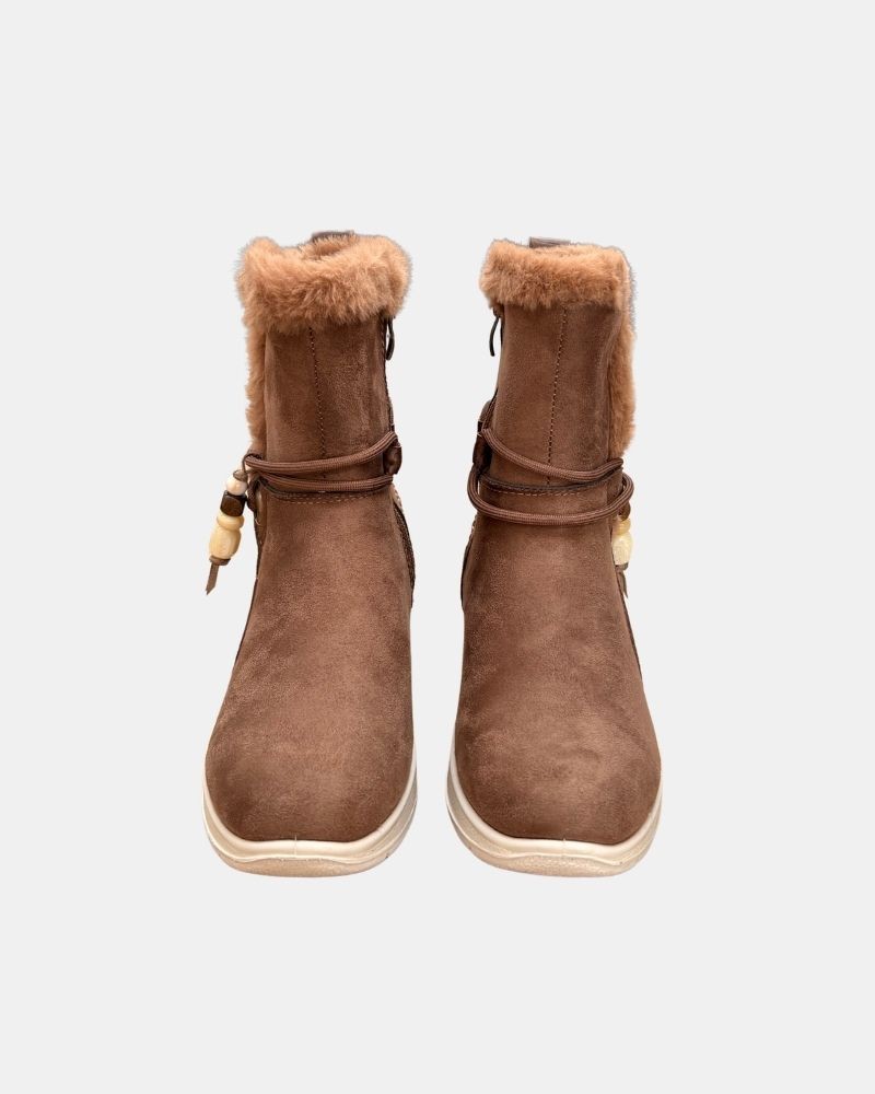 Botins com pêlo de cano baixo para mulher Amarpies Taupe 31135