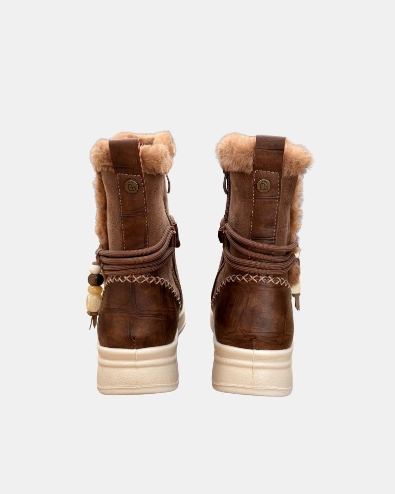 Botins com pêlo de cano baixo para mulher Amarpies Taupe 31135