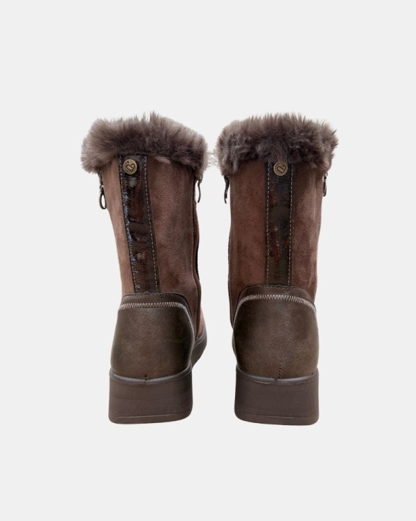 Botins baixos de pelo para mulher Amarpies Taupe 31139