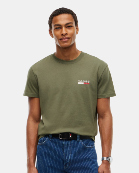 Camisetas de manga curta para homem TOMMY HILFIGER Verde DM0DM23716M04