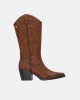 Botas altas cowboy femininas XTI castanhas 144306