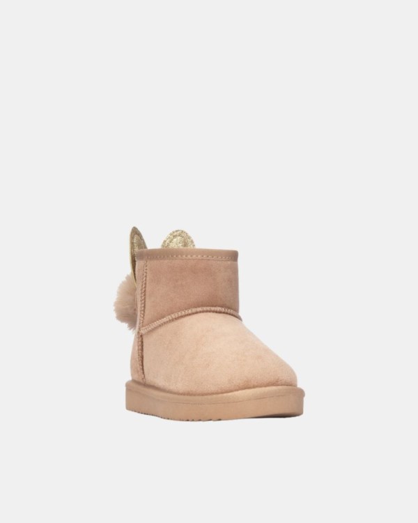 Botins infantis baixos com pelo estilo australiano XTI bege 154022