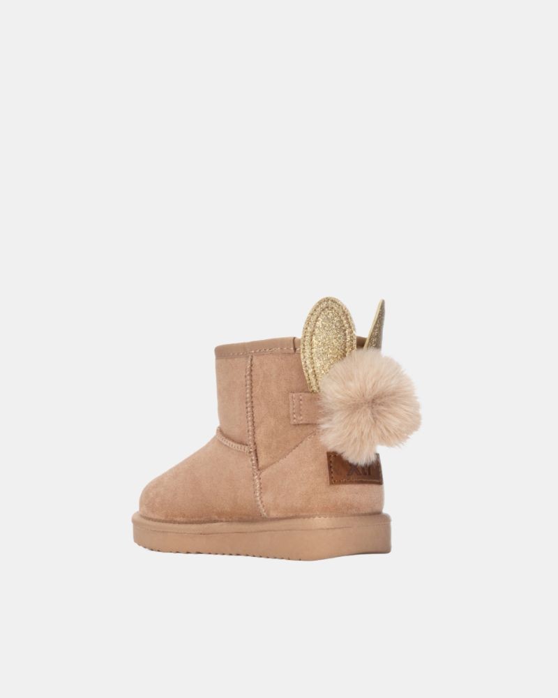 Botins infantis baixos com pelo estilo australiano XTI bege 154022