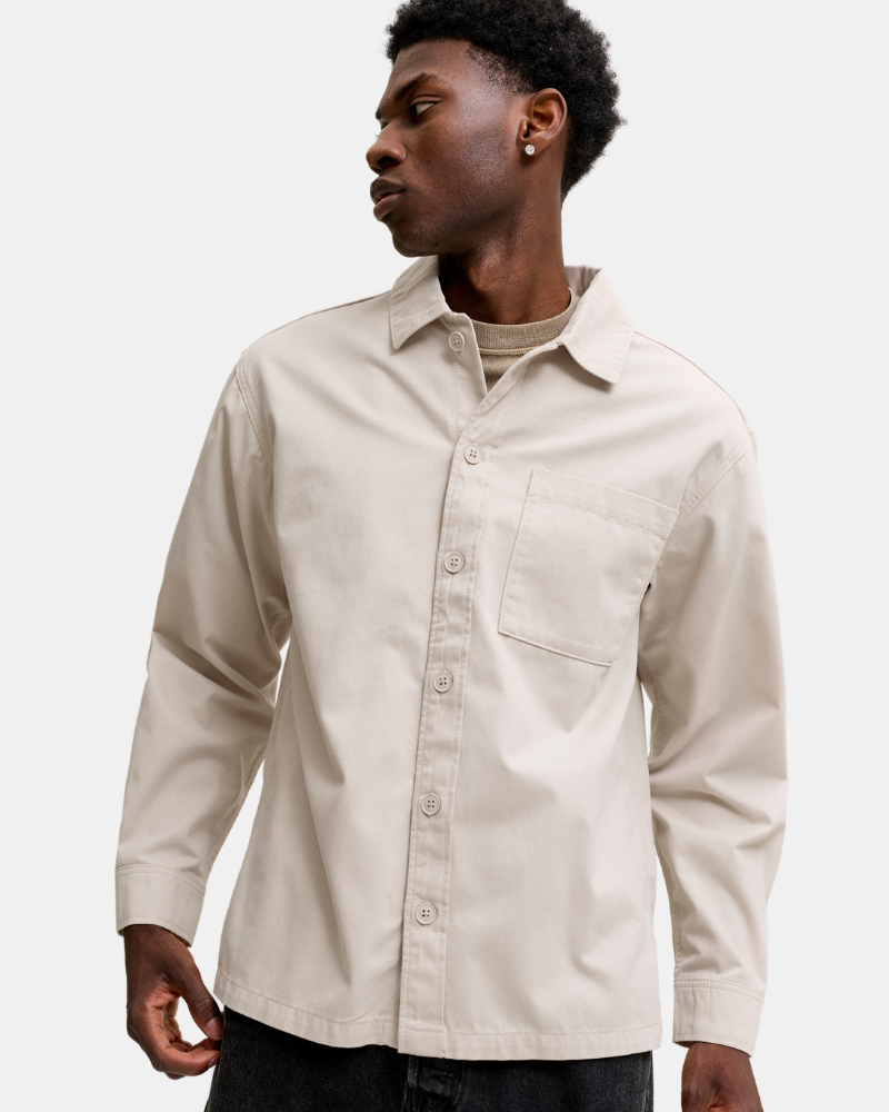 Camisas Manga larga Hombre JACK AND JONES Beige 12298582 ARCHIVE