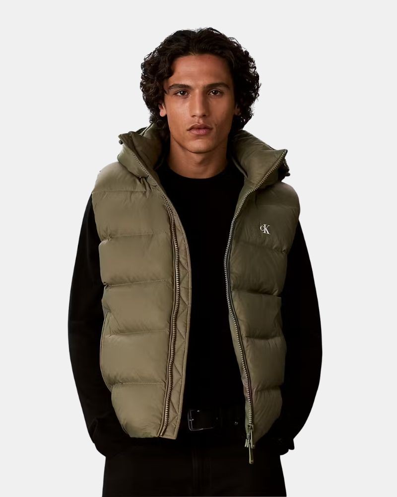 Casacos Colete Homem CALVIN KLEIN Verde LV04RG514GLDY