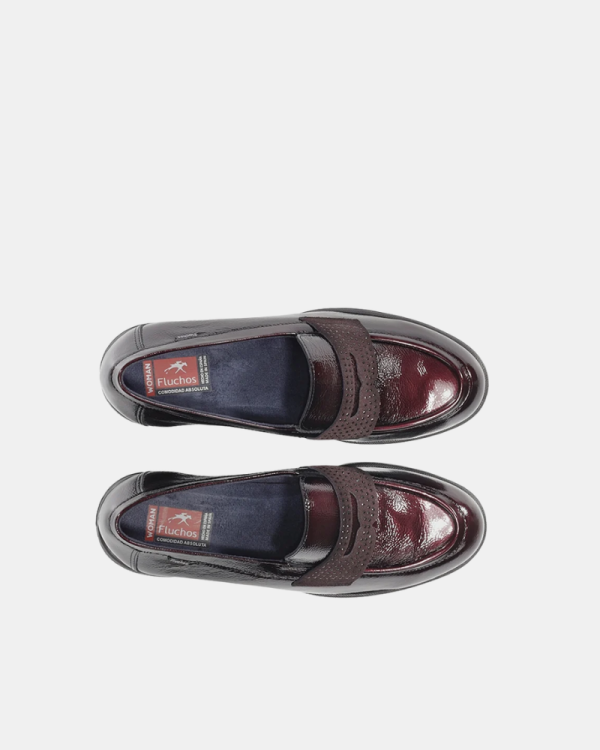 Zapatos Mocasines Mujer FLUCHOS Rojo F2517