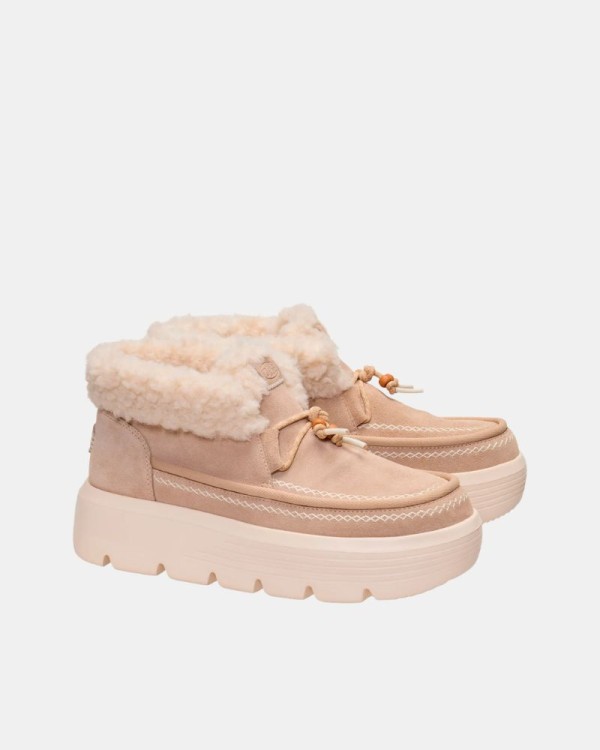 Botas baixas de pelo para mulher HEY DUDE Bege 45638 AUSTIN EDGE LOUNGE