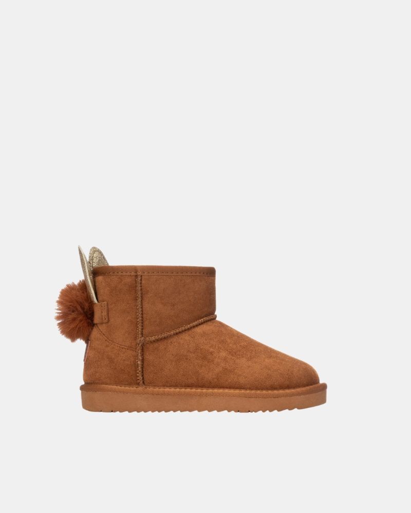 Botins infantis baixos forrados a pelo estilo australiano XTI castanho 154022