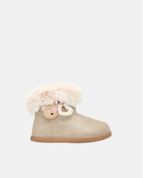 Botines De pelo Bajos Australianas Infantil Conguitos Beige OSSH 156 008