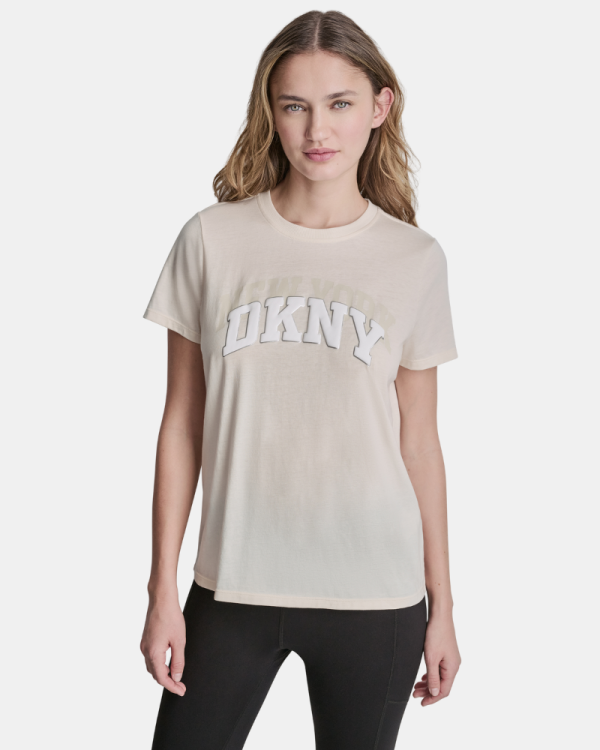 Camisetas de manga curta para mulher DKNY bege DP6T1733