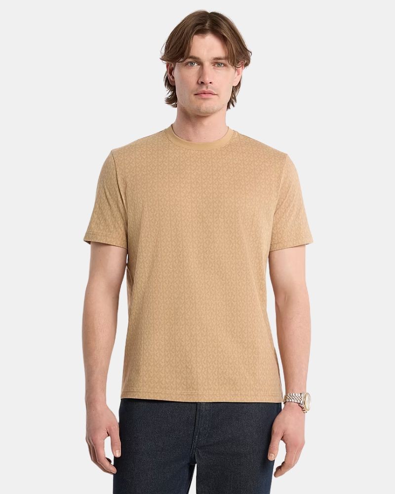 Camisetas de manga curta para homem MICHAEL KORS Areia CS5529A5KS MK SIG