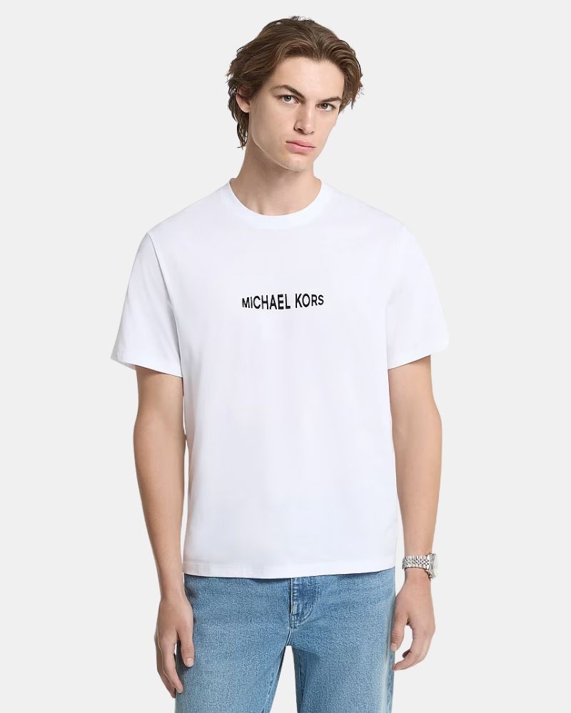 Camisetas Manga corta Hombre MICHAEL KORS Blanco CF6535WFV4 STACK GRT