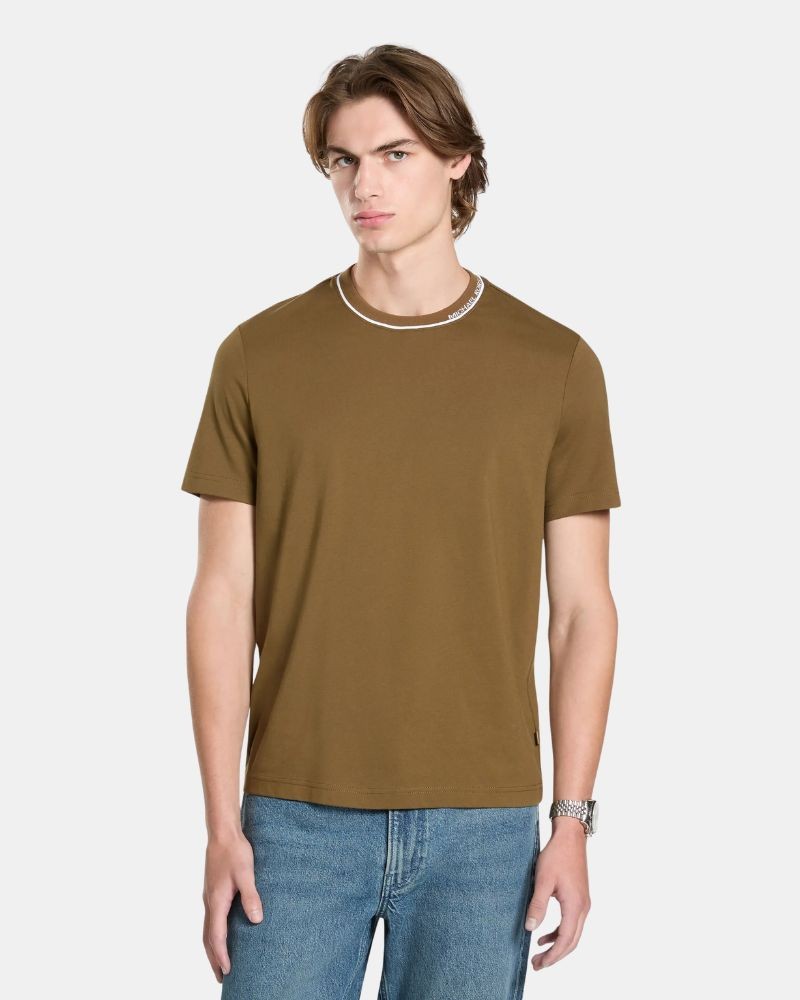 Camisetas Manga corta Hombre MICHAEL KORS Marrón CS652SN19P LOGO RIB