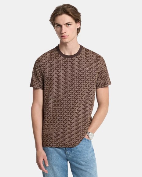 Camisetas de manga curta para homem MICHAEL KORS Castanho CS5529A5KS MK SIG
