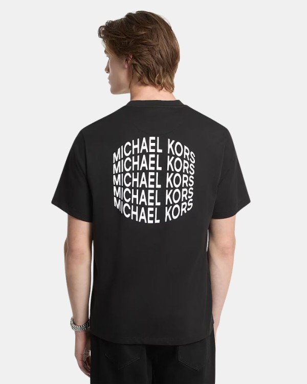 T-shirts de manga curta para homem MICHAEL KORS Preto CF6535WFV4 STACK GRT