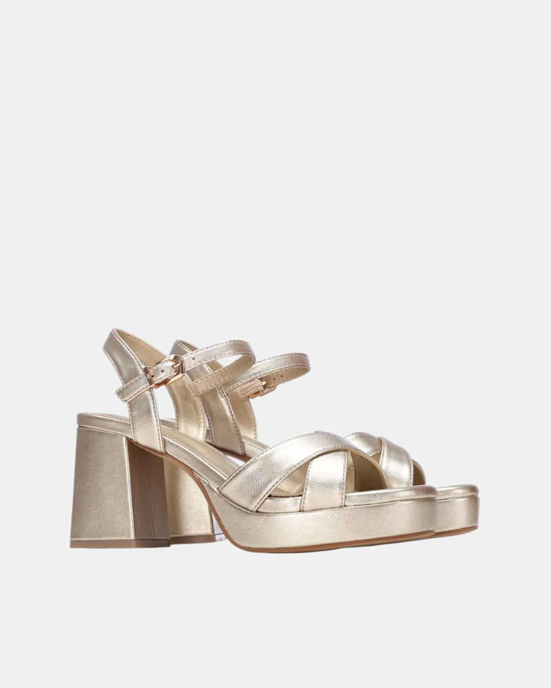 Sandalias Fiesta Abiertas Mujer XTI Oro 145288