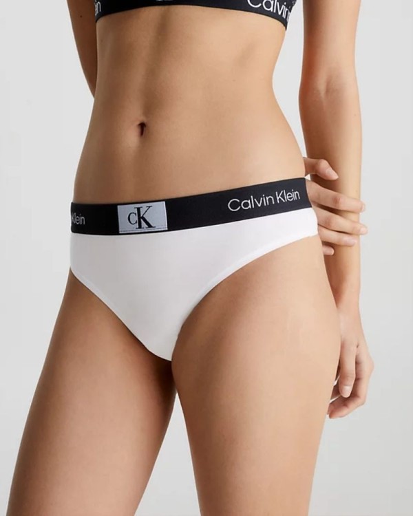 Roupa Interior Parte de Baixo Mulher CALVIN KLEIN Branco 000QF7221E100 MODERN THONG