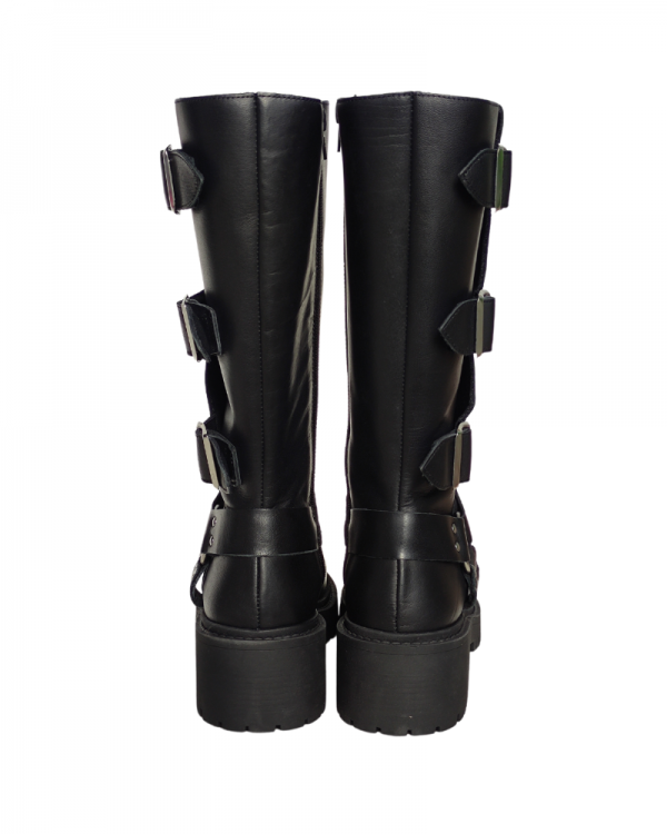  Botas Militares Mujer RKS Negro MOTERA 3 HEBILLAS