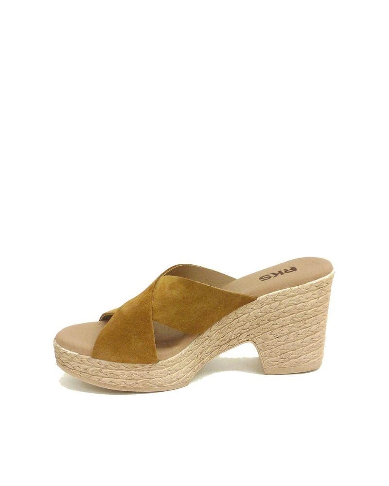 Sandalias Abiertas Alpargatas Mujer RKS Marrón 364030