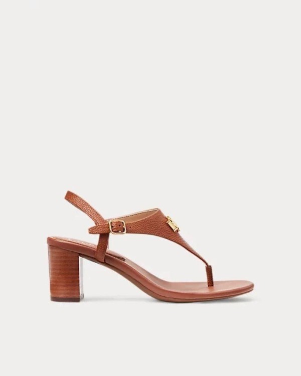 Sandalias con cuña Polo Ralph Lauren para mujer color marrón, elegantes y clásicas