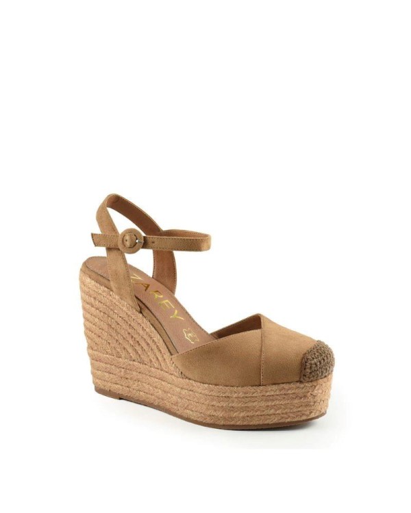 Azarey sandalias alpargatas para mujer color taupe, frescas y cómodas