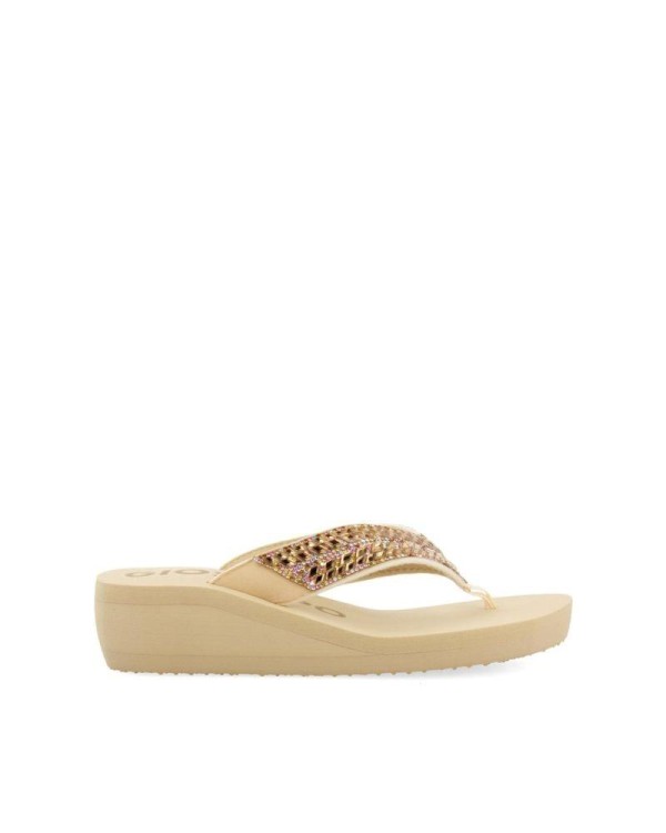Sandalias cuña Gioseppo para mujer color beige, frescas y cómodas