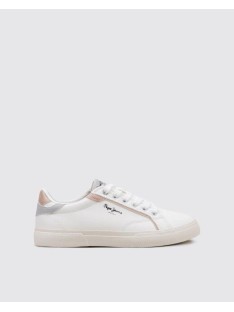 Zapatillas blancas de mujer Pepe Jeans Kenton Mix, estilo casual y actual