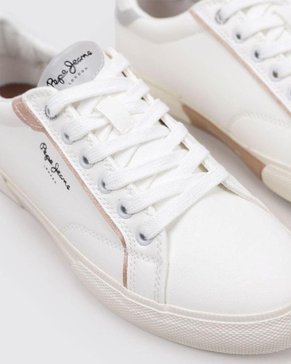  Zapatillas Bajas Mujer PEPE JEANS Blanco PLS31560 KENTON MIX W