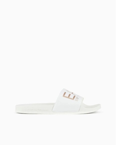 EA7 sandalias planas blancas, elegantes y versátiles