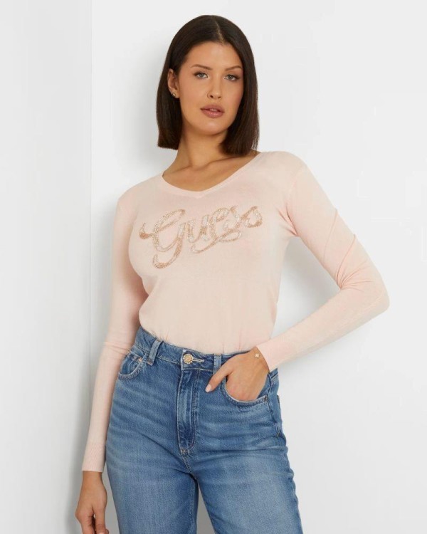 T-shirt manga comprida Mulher GUESS Rosa W4GR25 Z2NQ2