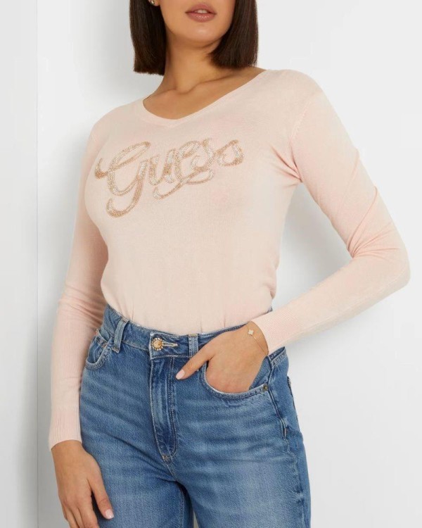 T-shirt manga comprida Mulher GUESS Rosa W4GR25 Z2NQ2